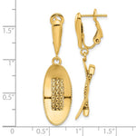 Φόρτωση εικόνας στο εργαλείο προβολής Συλλογής, 14k Yellow Gold Oval Omega Back Dangle Earrings
