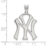 Afbeelding in Gallery-weergave laden, 14k 10k Yellow White Gold or Sterling Silver New York Yankees LogoArt Licensed Major League Baseball MLB Pendant Charm 31mm x 21mm
