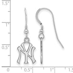 Load image into Gallery viewer, Sterling Silver Gold Plated New York Yankees LogoArt Licensed Major League Baseball MLB Dangle Earrings
