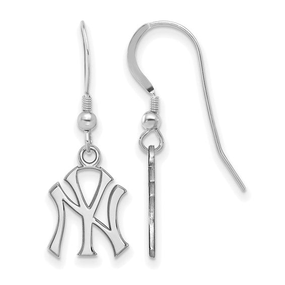 Sterling Silver Gold Plated New York Yankees LogoArt Licensed Major League Baseball MLB Dangle Earrings
