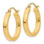 Afbeelding in Gallery-weergave laden, 14K Yellow Gold Square Tube Round Hoop Earrings 20mm x 3mm
