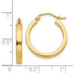 Afbeelding in Gallery-weergave laden, 14K Yellow Gold Square Tube Round Hoop Earrings 20mm x 3mm

