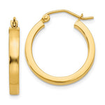 Afbeelding in Gallery-weergave laden, 14K Yellow Gold Square Tube Round Hoop Earrings 20mm x 3mm
