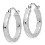 Indlæs billede til gallerivisning 14K White Gold Square Tube Round Hoop Earrings 20mm x 3mm
