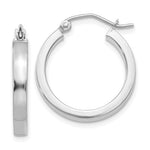Indlæs billede til gallerivisning 14K White Gold Square Tube Round Hoop Earrings 20mm x 3mm
