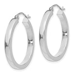 Kép betöltése a galériamegjelenítőbe: 14K White Gold Square Tube Round Hoop Earrings 25mm x 3mm
