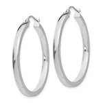 Indlæs billede til gallerivisning 14K White Gold Square Tube Round Hoop Earrings 34mm x 3mm
