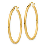 Cargar imagen en el visor de la galería, 14K Yellow Gold Square Tube Round Hoop Earrings 40mm x 2mm
