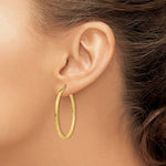Cargar imagen en el visor de la galería, 14K Yellow Gold Square Tube Round Hoop Earrings 40mm x 2mm
