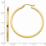Cargar imagen en el visor de la galería, 14K Yellow Gold Square Tube Round Hoop Earrings 40mm x 2mm
