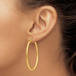 Load image into Gallery viewer, 14K Yellow Gold Square Tube Round Hoop Earrings 45mm x 2mm
