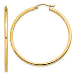Load image into Gallery viewer, 14K Yellow Gold Square Tube Round Hoop Earrings 45mm x 2mm
