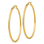 Cargar imagen en el visor de la galería, 14K Yellow Gold Square Tube Round Hoop Earrings 55mm x 2mm
