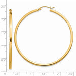 Cargar imagen en el visor de la galería, 14K Yellow Gold Square Tube Round Hoop Earrings 55mm x 2mm
