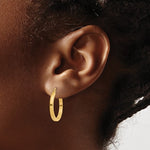 Ladda upp bild till gallerivisning, 14K Yellow Gold Square Tube Round Hoop Earrings 20mm x 2mm
