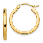 Ladda upp bild till gallerivisning, 14K Yellow Gold Square Tube Round Hoop Earrings 20mm x 2mm
