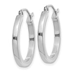 Indlæs billede til gallerivisning 14K White Gold Square Tube Round Hoop Earrings 20mm x 2mm
