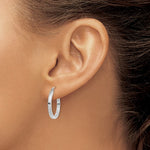 Indlæs billede til gallerivisning 14K White Gold Square Tube Round Hoop Earrings 20mm x 2mm
