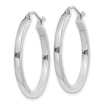 画像をギャラリービューアに読み込む, 14K White Gold Square Tube Round Hoop Earrings 25mm x 2mm
