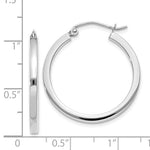 画像をギャラリービューアに読み込む, 14K White Gold Square Tube Round Hoop Earrings 25mm x 2mm
