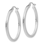 Load image into Gallery viewer, 14K White Gold Square Tube Round Hoop Earrings 30mm x 2mm
