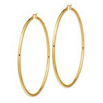 Load image into Gallery viewer, 14K Yellow Gold 90mm x 3mm Extra Large Giant Gigantic Big Lightweight Round Classic Hoop Earrings
