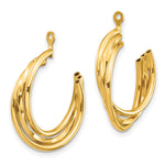 Load image into Gallery viewer, 14K yellow gold polished C hoop earring jackets alternate view
