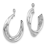 Carregar imagem no visualizador da galeria, 14K white gold polished C hoop earring jackets side view showing curved design
