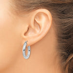 Load image into Gallery viewer, 14K White Gold 25mm x 4mm Lightweight Classic Round Hoop Earrings
