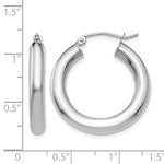 Load image into Gallery viewer, 14K White Gold 25mm x 4mm Lightweight Classic Round Hoop Earrings
