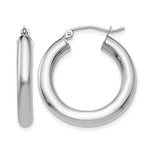 Load image into Gallery viewer, 14K White Gold 25mm x 4mm Lightweight Classic Round Hoop Earrings
