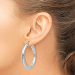 Lade das Bild in den Galerie-Viewer, 14K White Gold 40mm x 5mm Classic Round Hoop Earrings
