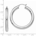 Lade das Bild in den Galerie-Viewer, 14K White Gold 40mm x 5mm Classic Round Hoop Earrings
