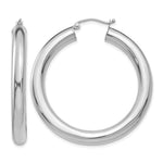 Lade das Bild in den Galerie-Viewer, 14K White Gold 40mm x 5mm Classic Round Hoop Earrings
