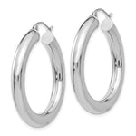 Lade das Bild in den Galerie-Viewer, 14K White Gold 35mm x 5mm Classic Round Hoop Earrings
