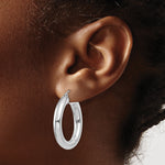 Load image into Gallery viewer, 14K White Gold 30mm x 5mm Lightweight Classic Round Hoop Earrings
