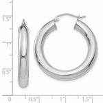 Load image into Gallery viewer, 14K White Gold 30mm x 5mm Lightweight Classic Round Hoop Earrings

