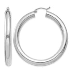 Lade das Bild in den Galerie-Viewer, 14K White Gold 45mm x 5mm Classic Round Hoop Earrings
