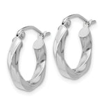 Indlæs billede til gallerivisning 14K White Gold 3mm Twisted Hoop Earrings
