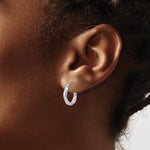 Indlæs billede til gallerivisning 14K White Gold 3mm Twisted Hoop Earrings
