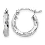 Indlæs billede til gallerivisning 14K White Gold 3mm Twisted Hoop Earrings
