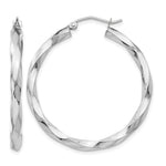 Indlæs billede til gallerivisning 14K White Gold 3mm Twisted Hoop Earrings
