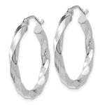 Afbeelding in Gallery-weergave laden, 14K White Gold 3mm Twisted Hoop Earrings
