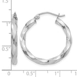 Afbeelding in Gallery-weergave laden, 14K White Gold 3mm Twisted Hoop Earrings
