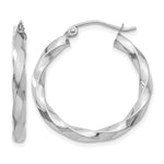 Afbeelding in Gallery-weergave laden, 14K White Gold 3mm Twisted Hoop Earrings
