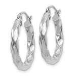 Загрузить изображение в средство просмотра галереи, 14K White Gold 3mm Twisted Hoop Earrings
