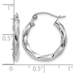 Загрузить изображение в средство просмотра галереи, 14K White Gold 3mm Twisted Hoop Earrings
