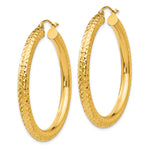Load image into Gallery viewer, 14K Yellow Gold 40mm x 4mm Diamond Cut Classic Round Hoop Earrings
