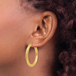 Load image into Gallery viewer, 14K Yellow Gold 35mm x 4mm Diamond Cut Classic Round Hoop Earrings
