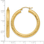 Load image into Gallery viewer, 14K Yellow Gold 35mm x 4mm Diamond Cut Classic Round Hoop Earrings
